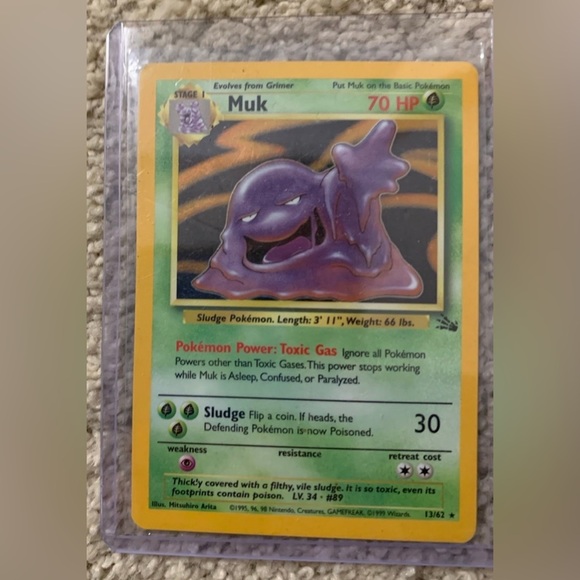 Pokémon Muk Holo 13/62 Fossil 1999 Rare WOTC Vintage MP - Picture 1 of 7